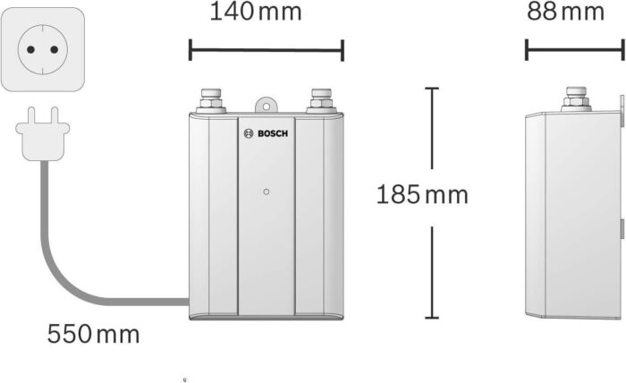 Bosch Tronic 4000R 4 ET Durchlauferhitzer 3,6 kW – Kompakt, Steckerfertig, A – Bild 5