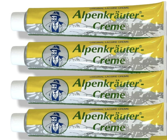 Alpenkräuter Creme mit Hanföl & Teufelskralle – 4×200 ml – Massage & Pflege – Bild 1